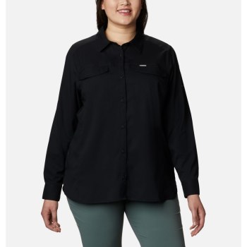 Columbia Silver Ridge Lite Long Sleeve Plus Size, Camisa Negros Para Mujer | 589037-QYT